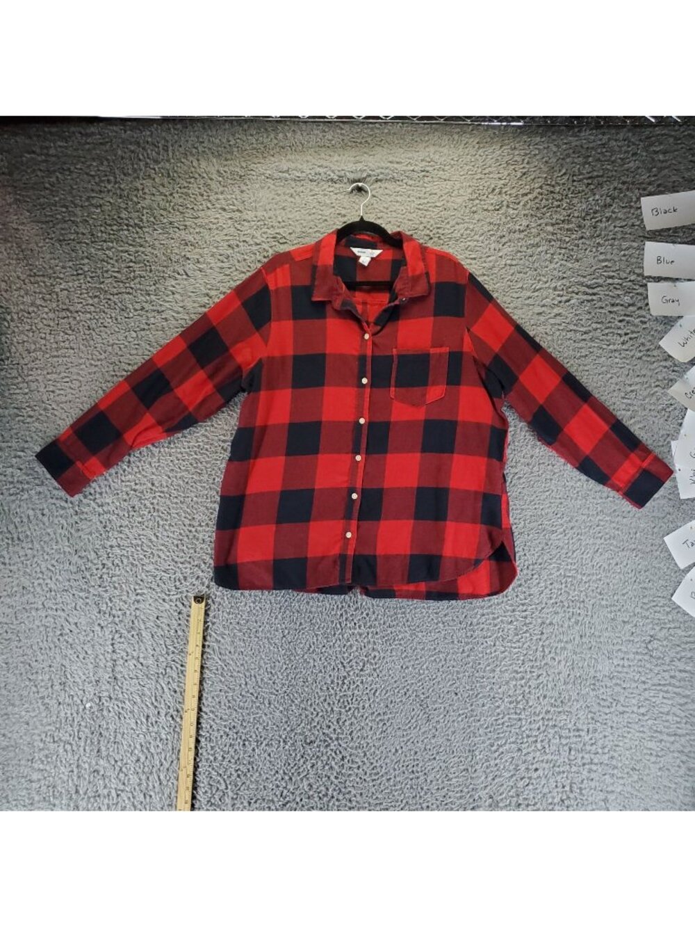Old Navy Shirt Womens XXL Red/Black Buffalo Check Cotton Flannel Classic